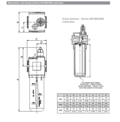 8652AL0M4010100 NUMATICS/AVENTICS LUBRICATOR 652 SERIES 1/2" NPT, MB W/SG, SIDE BRKS